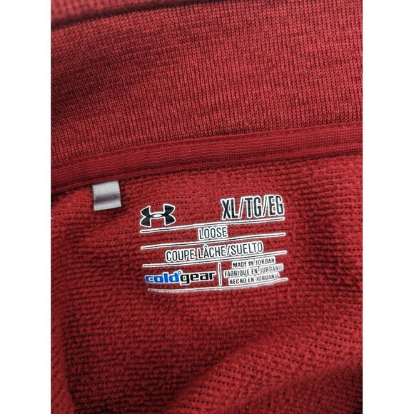 Under Armour Storm Loose Cold Gear Men's Dark Red 1/4 Pullover Sweater, XL - Picture 9 of 9